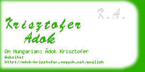 krisztofer adok business card