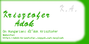 krisztofer adok business card